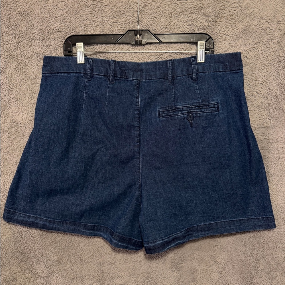 Doen x Gap Shorts Womens 16 / 34 Waist Blue Denim Button Fly High Rise NEW - Picture 4 of 13